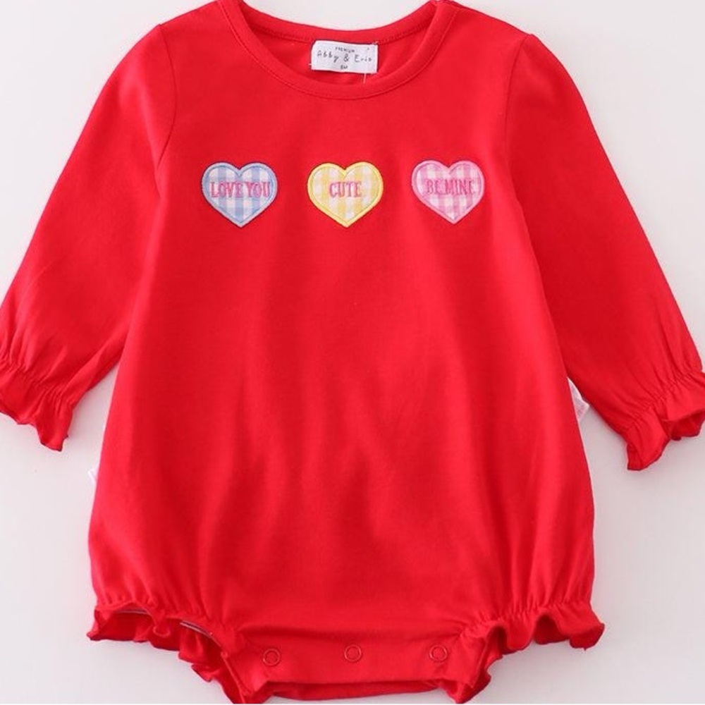 NWT Abby & Evie Baby Romper with Heart Patches -18M